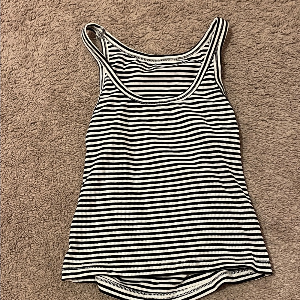 Striped Black and White Women's Tank Top